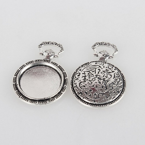 1 cabochon h&aring;llare 20mm silver fickur, cabochon h&auml;nge 74AS