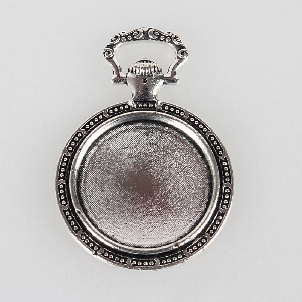 1 cabochon h&aring;llare 20mm silver fickur, cabochon h&auml;nge 74AS