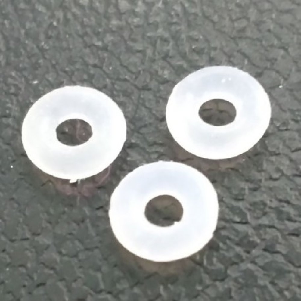 20 ringar Blocker pärlor vit gummi 6 mm