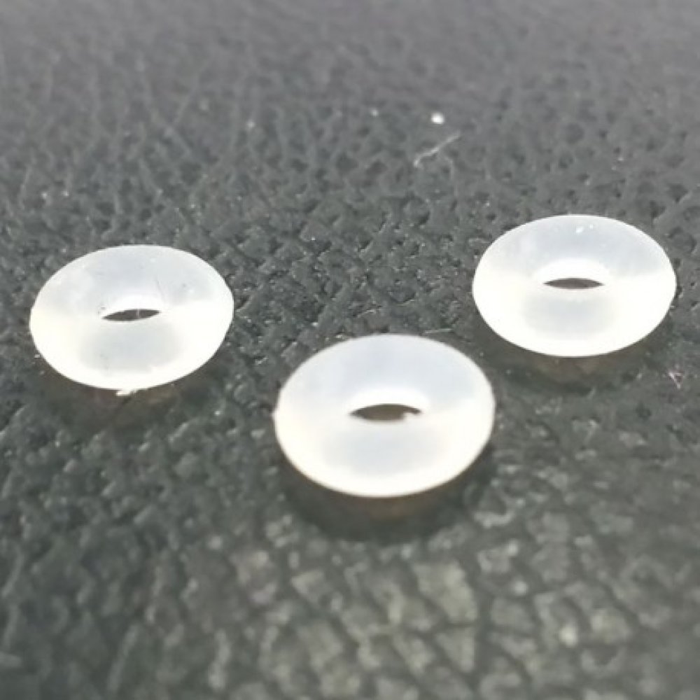 20 ringar Blocker pärlor vit gummi 6 mm