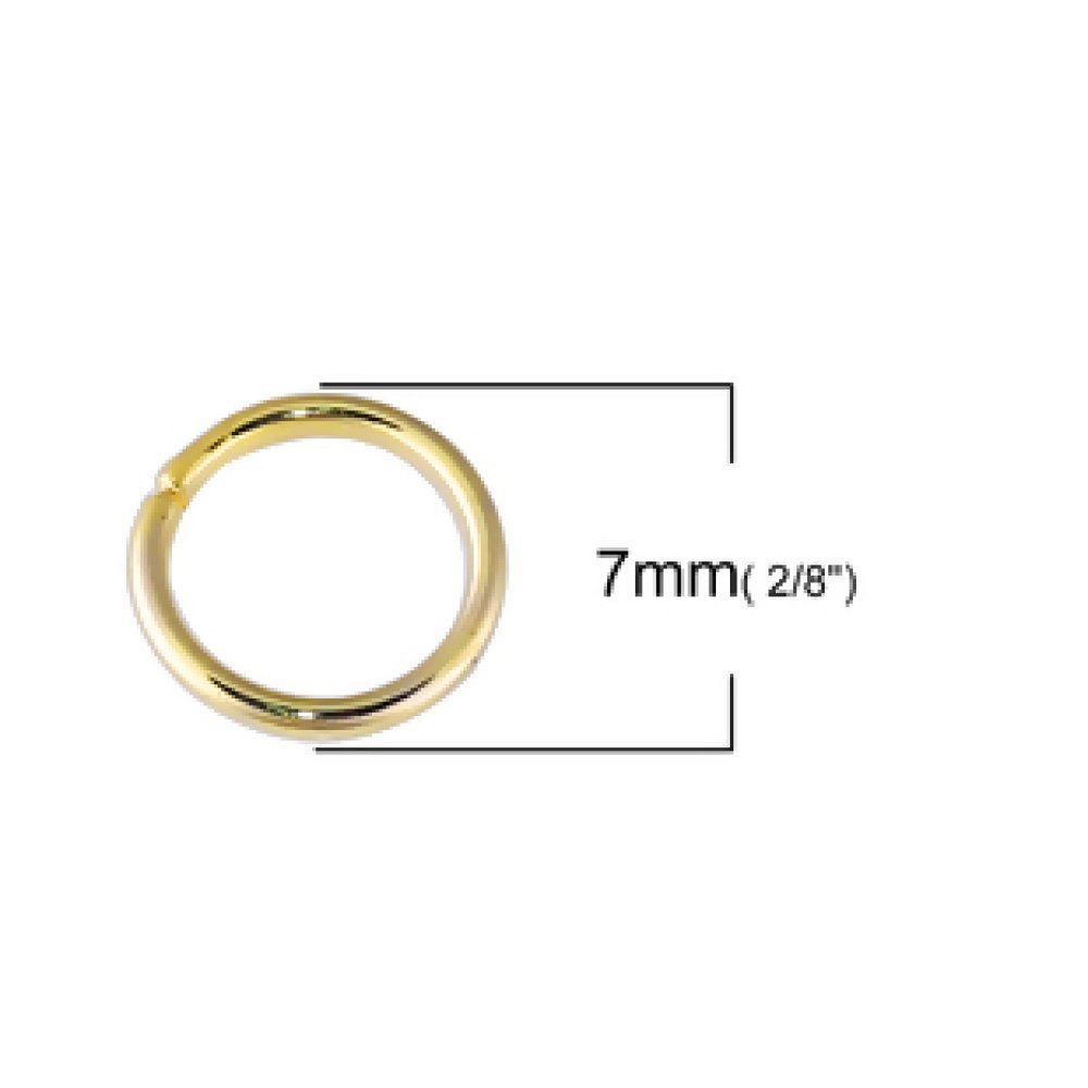 20 öppna förbindningsringar 07 mm guld