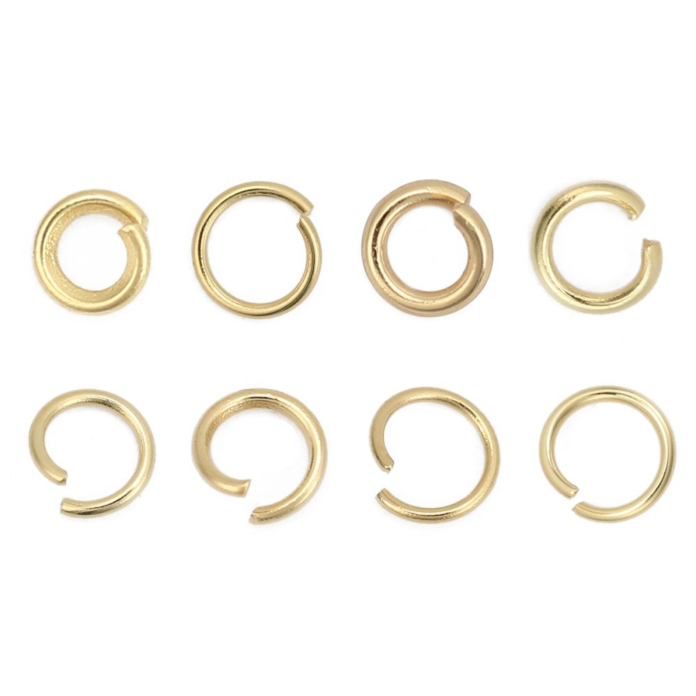 20 öppna förbindningsringar 04 mm Rostfritt stål förgyllt nr 02