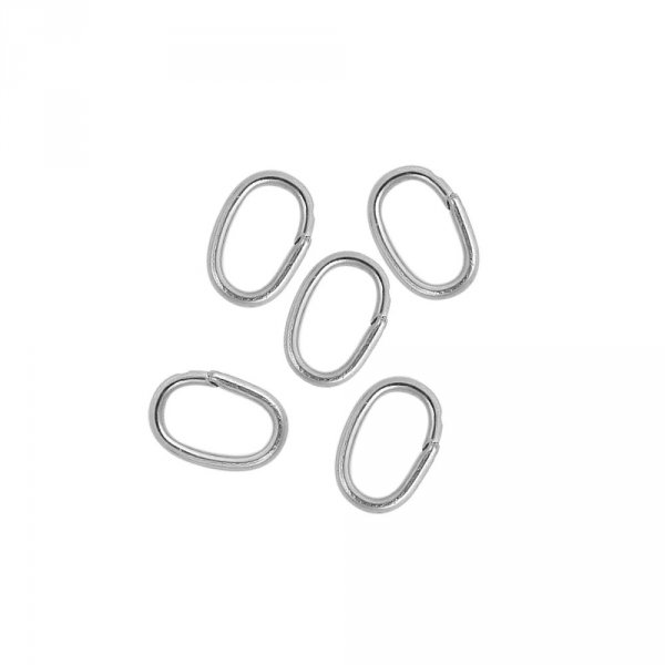 20 &Ouml;ppna ovala fogringar 07 X 4 mm Rostfritt st&aring;l