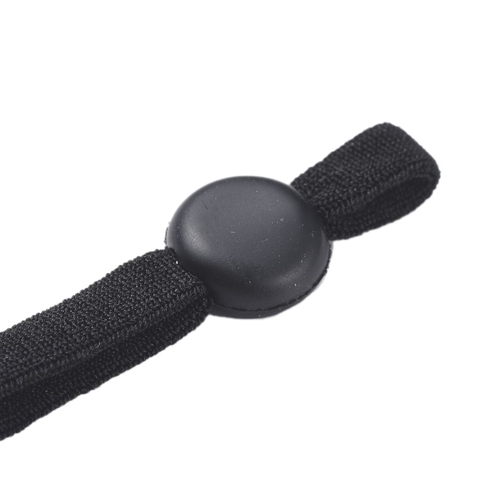 20 svarta elastiska band med justerbart spänne för masker.