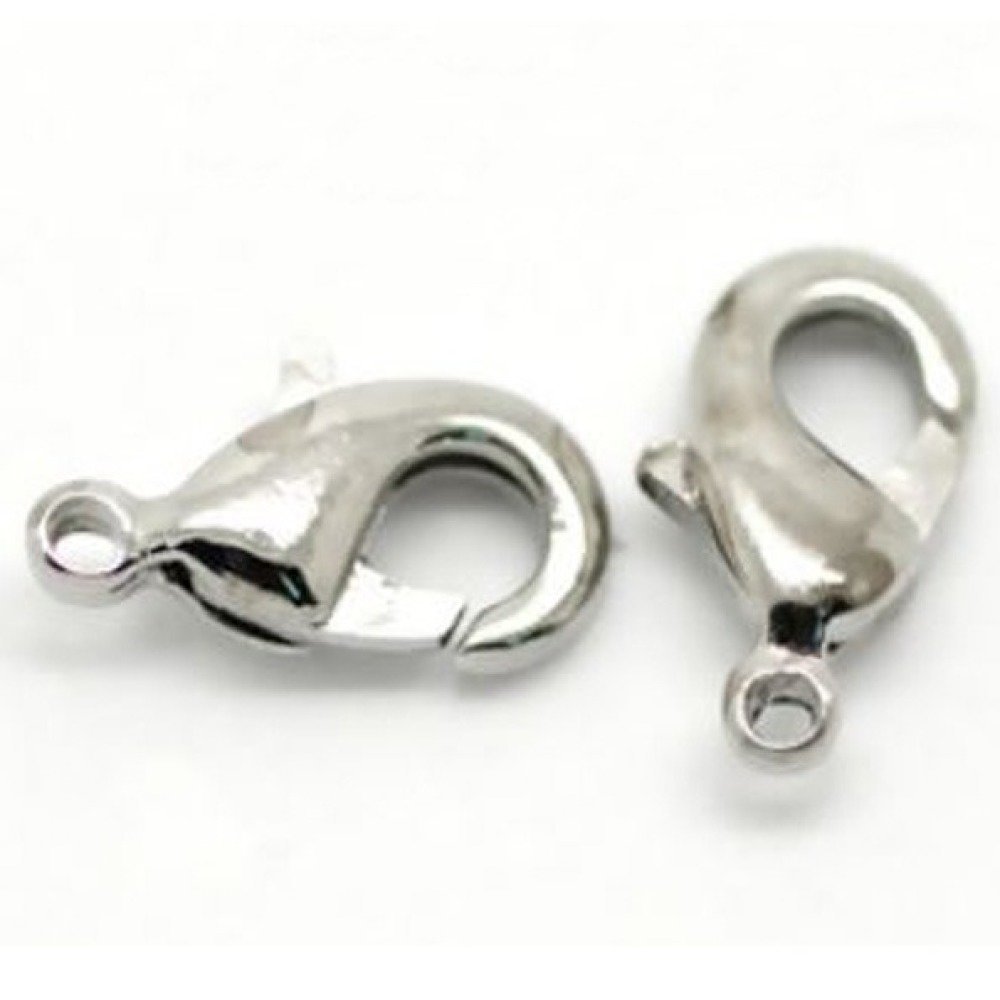 20 karbinhakarspännen 12 x 07 mm Silver Antique