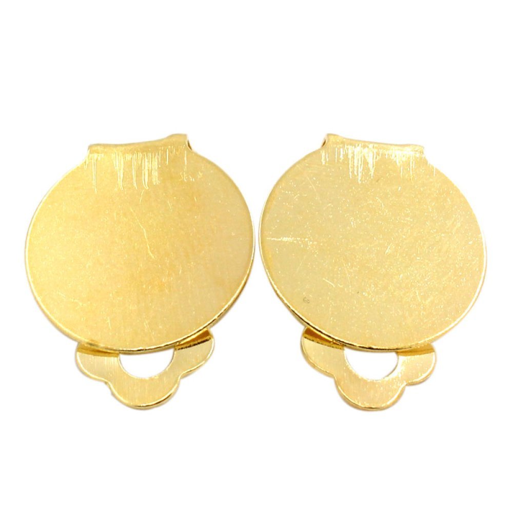 20 örhängen med clips Plateau 15 mm guld