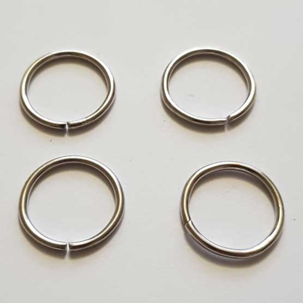20 öppna ledringar 20 mm 02 silverpläterade Silver Antique