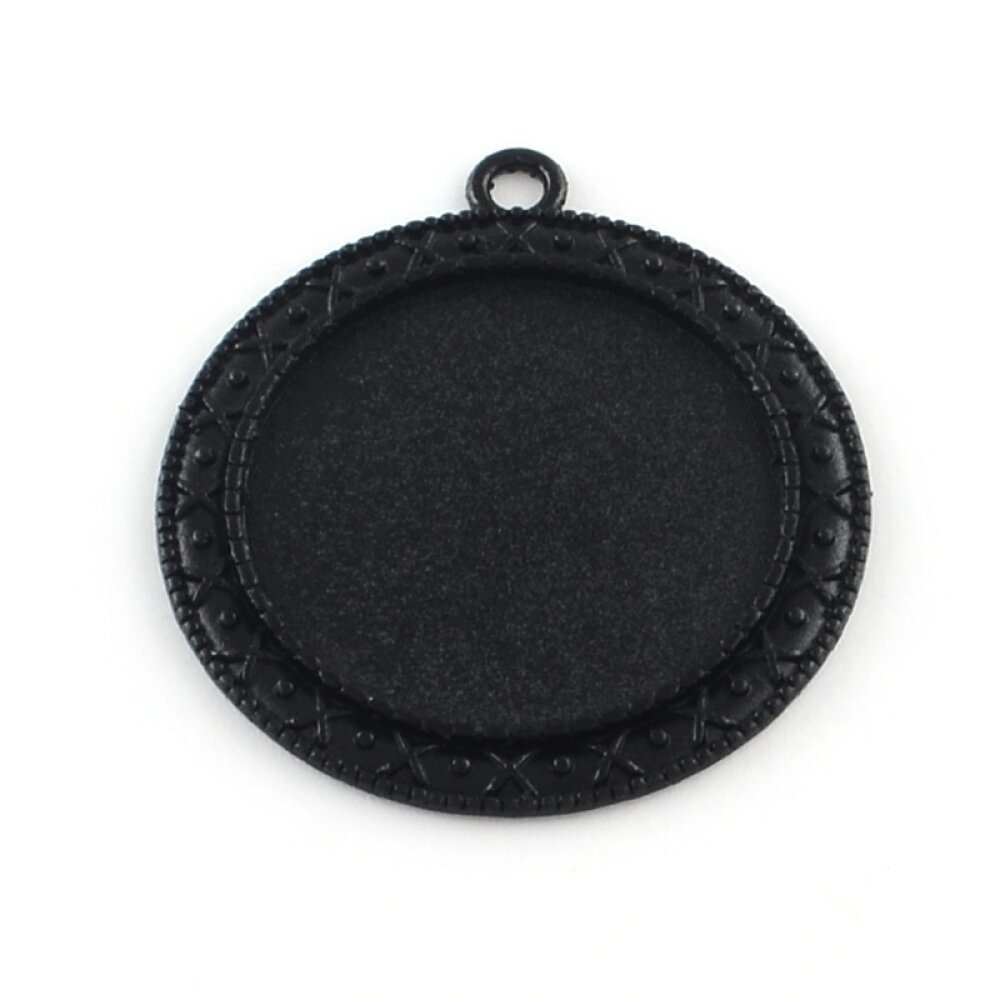 20 x 30mm svart cabochon hållare, cabochon hängare 06NR