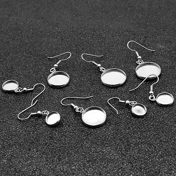 20 runda cabochon &ouml;rh&auml;ngen 08 mm N&deg;06 Aged Silver