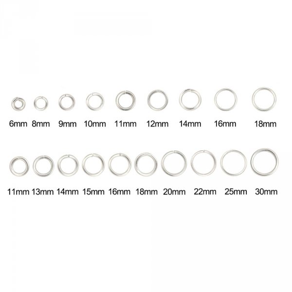 2 &ouml;ppna anslutningsringar 09 mm Rostfritt