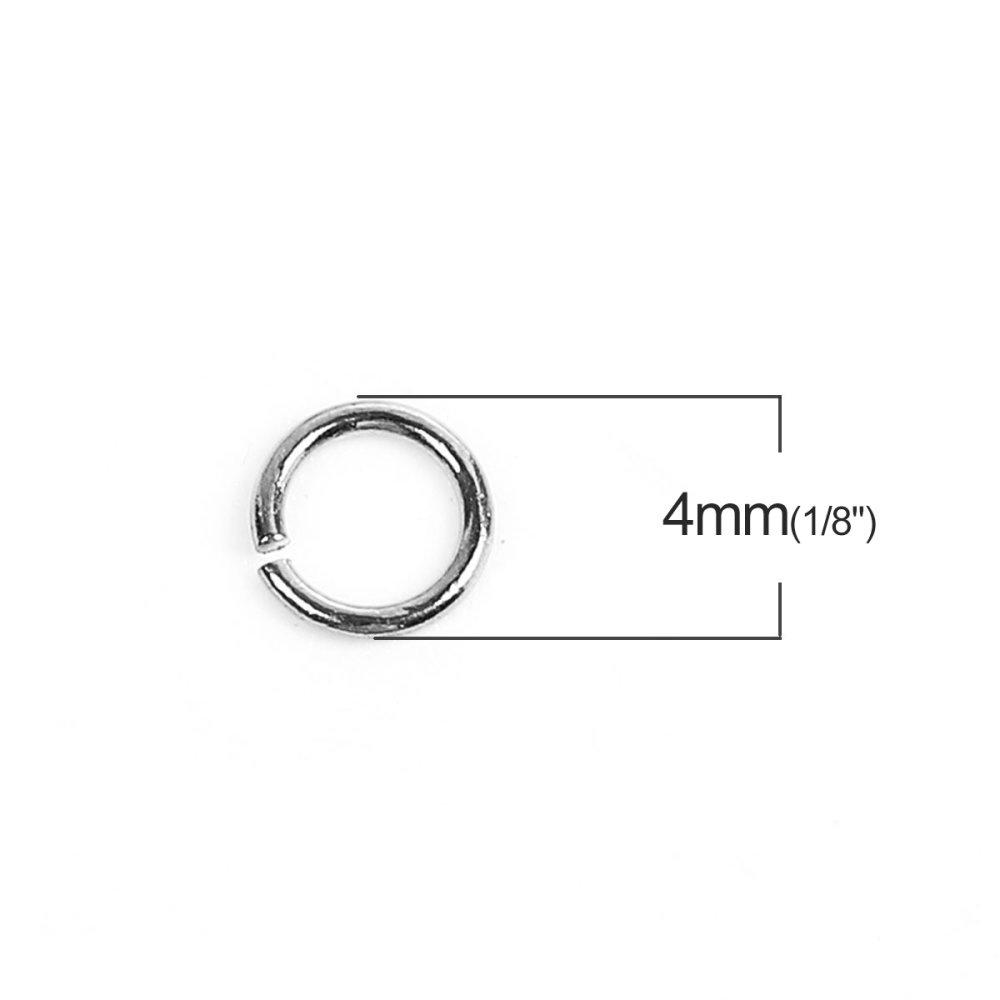2 öppna kopplingsringar 04 mm Rostfritt stål nr 01-02
