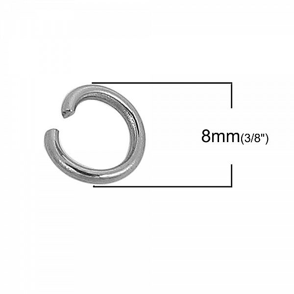 2 &ouml;ppna anslutningsringar 08 mm Rostfritt