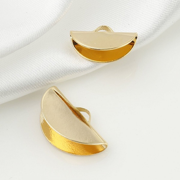 2 guldpl&auml;terade halvm&aring;neformade crimps 15 x 09 mm
