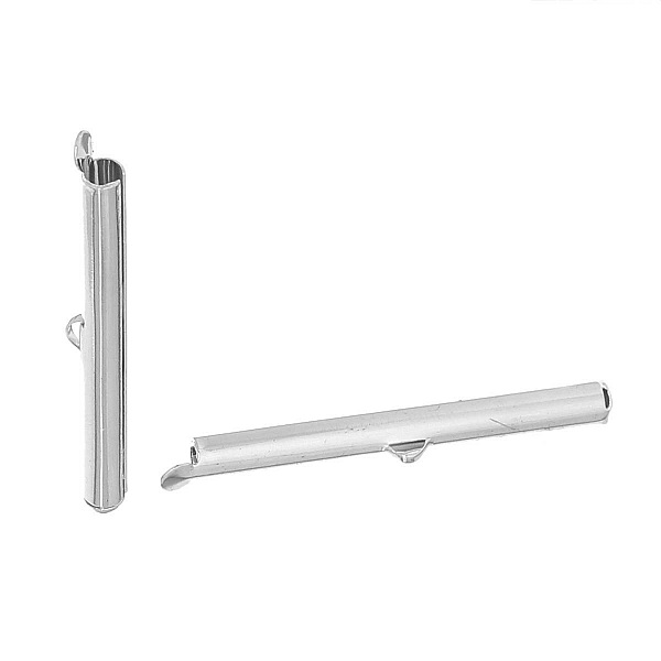 2 x 40x6mm kopparr&ouml;rsp&auml;nnen, silverf&auml;rgade-72435 