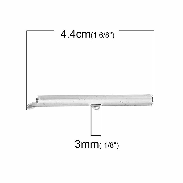 2 x 40x6mm kopparr&ouml;rsp&auml;nnen, silverf&auml;rgade-72435 