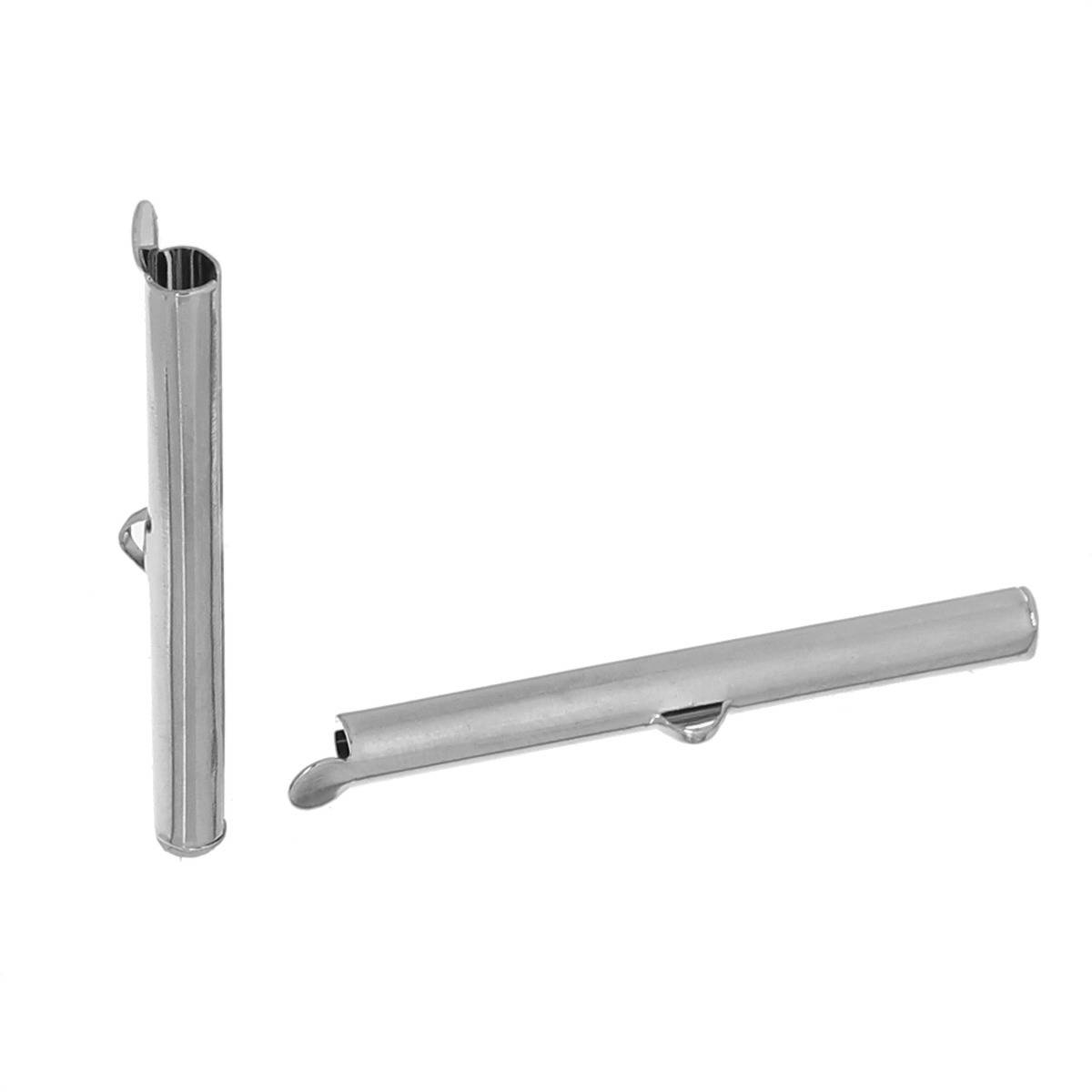 2 kopparrörspännen silver matt 40x6mm-72436 