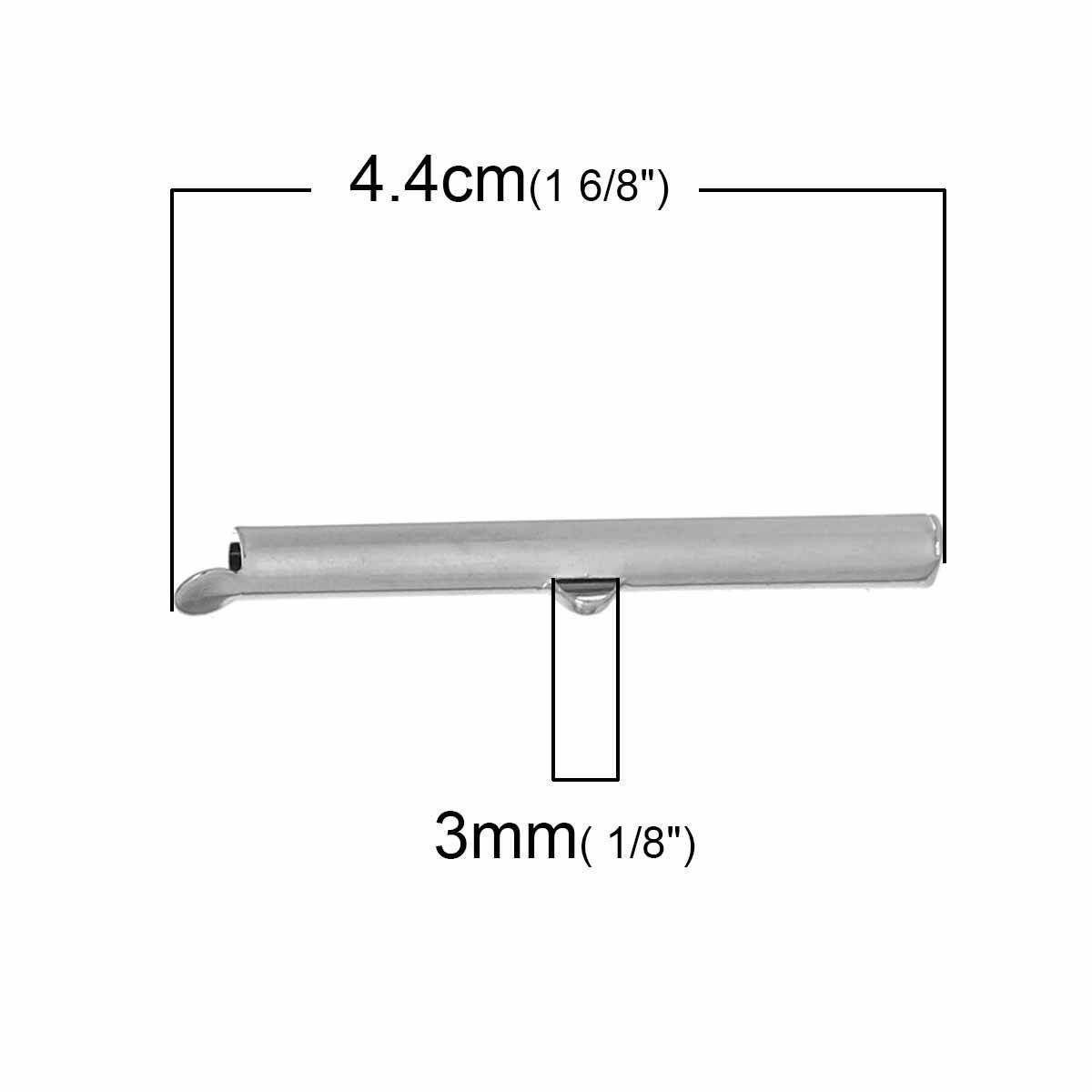 2 kopparrörspännen silver matt 40x6mm-72436 
