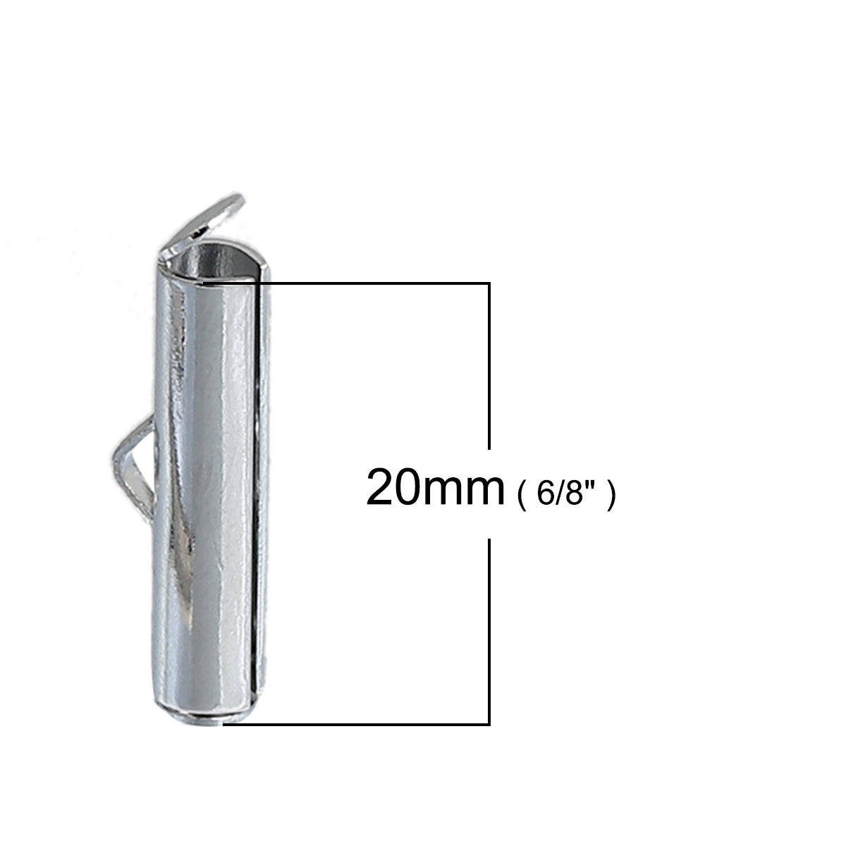 2 kopparrörspännen, silver matt, 20x6mm-845 