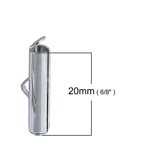 2 kopparr&ouml;rsp&auml;nnen, silver matt, 20x6mm-845 