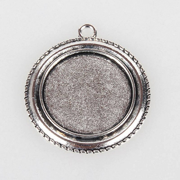 2 supports cabochons de 25mm argent, pendentifs cabochons 19AS 