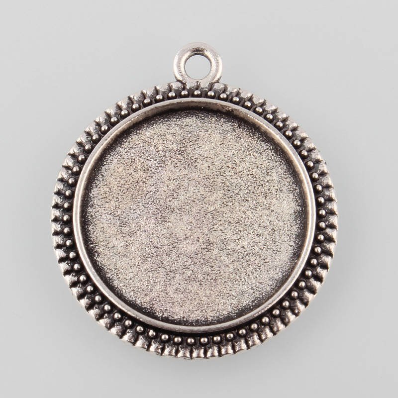 2 x 20mm silver cabochon hållare, cabochon hängare 34AS 