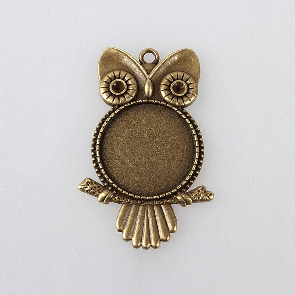 2 x 25mm brons cabochon h&aring;llare, cabochon h&auml;ngare 116AB 