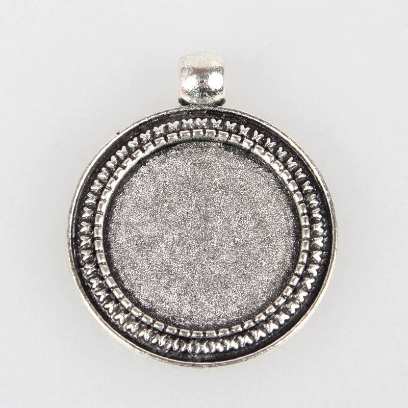 2 x 20mm silver cabochon hållare, cabochon hängare 07AS 