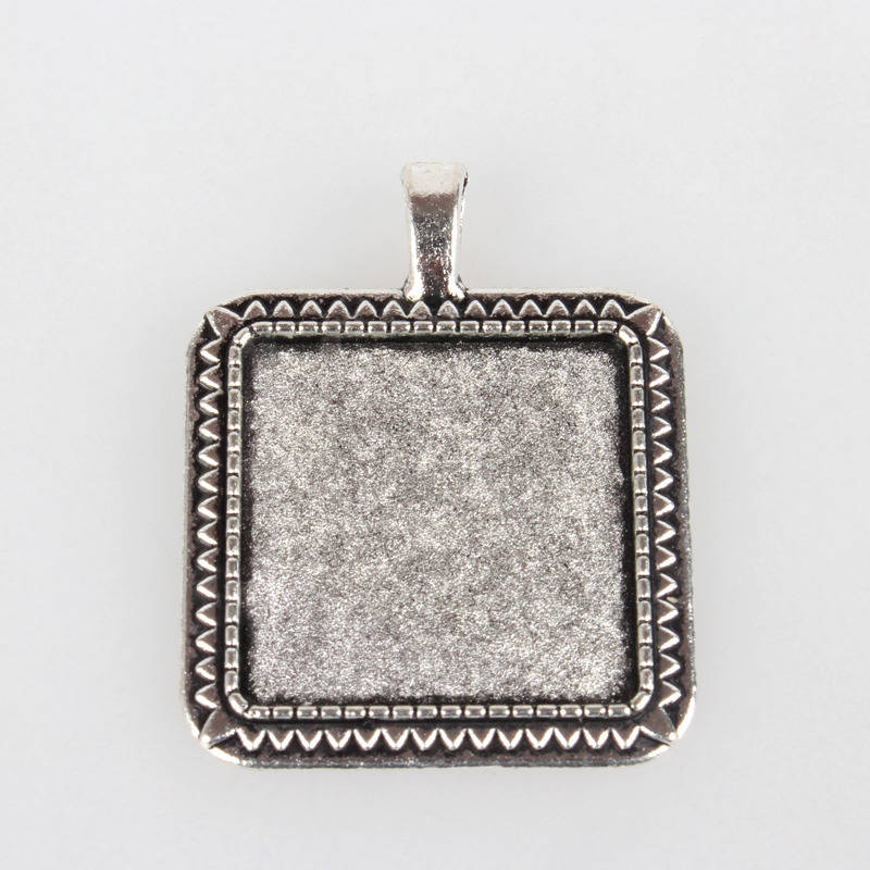 2 x 25mm silver cabochon hållare, cabochon hängare 05AS 