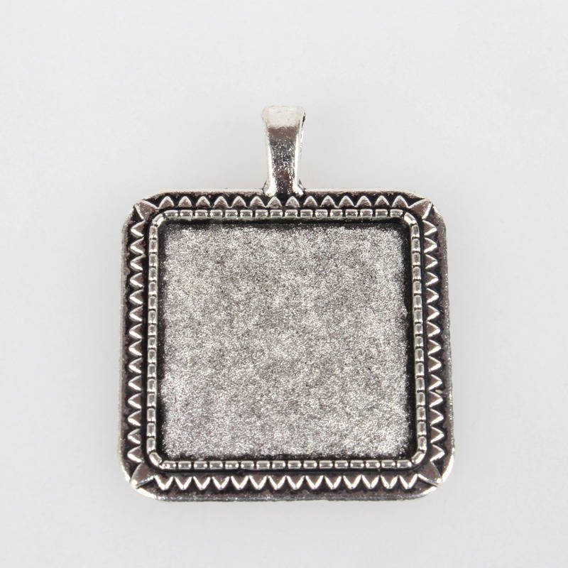 2 x 25mm silver cabochon hållare, cabochon hängare 05AS 