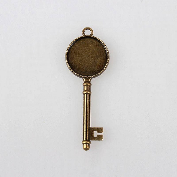 2 x 20mm brons cabochon h&aring;llare, cabochon h&auml;ngare 132AB 