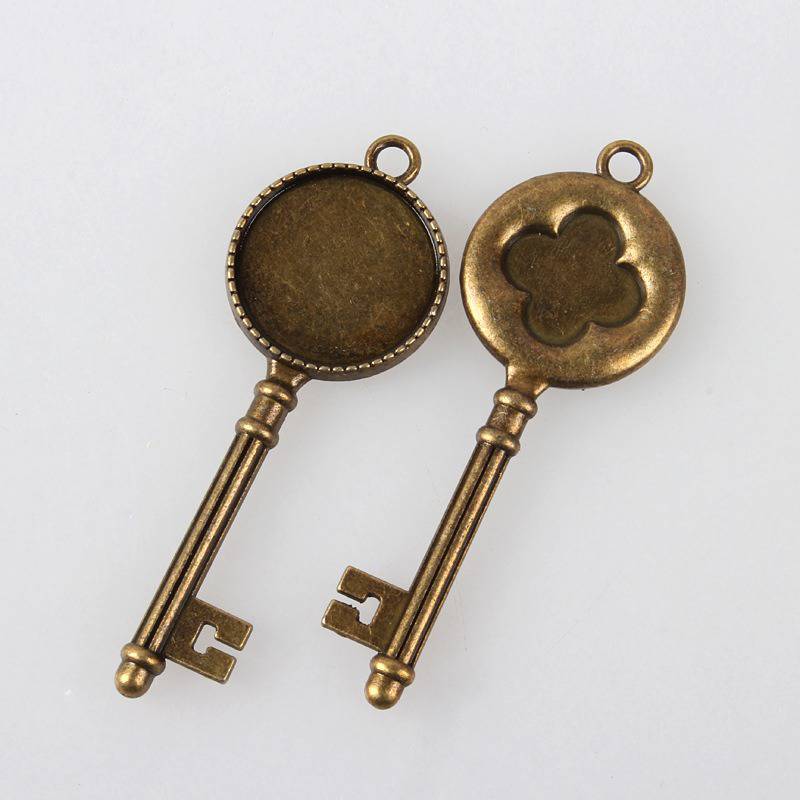2 x 20mm brons cabochon hållare, cabochon hängare 132AB 