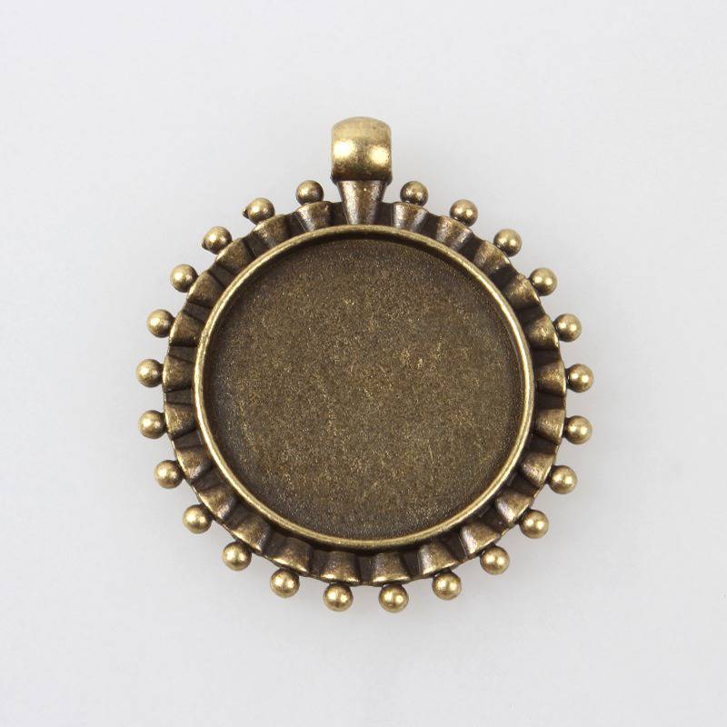 2 x 25mm brons cabochon hållare, cabochon hängare 84AB 