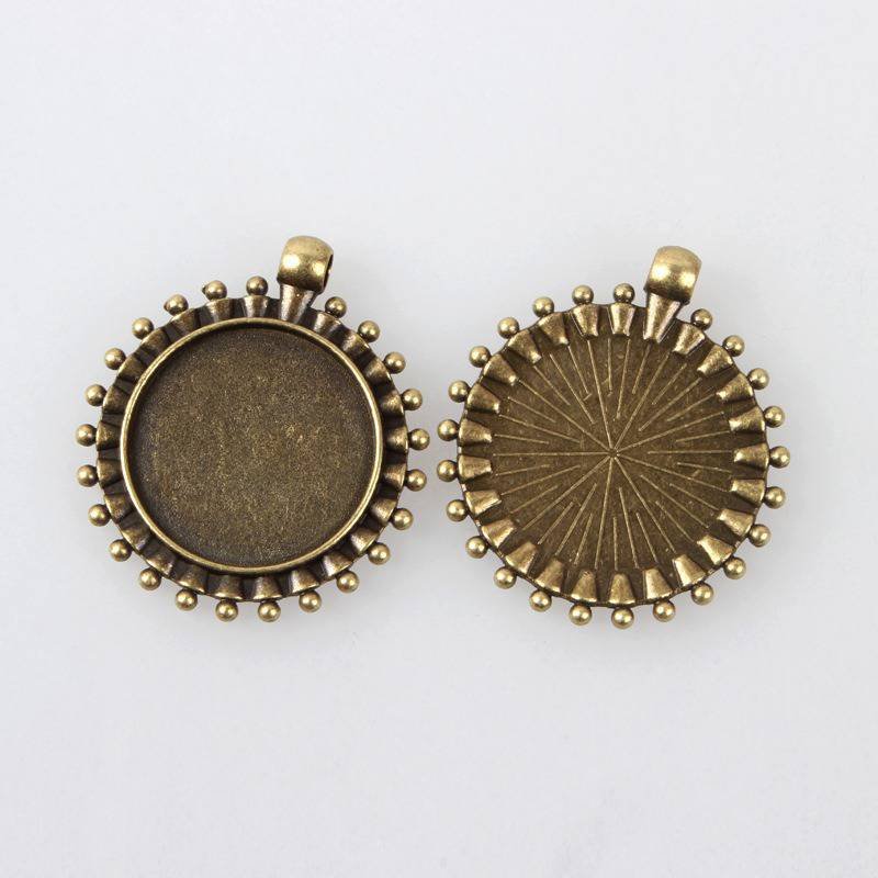 2 x 25mm brons cabochon hållare, cabochon hängare 84AB 