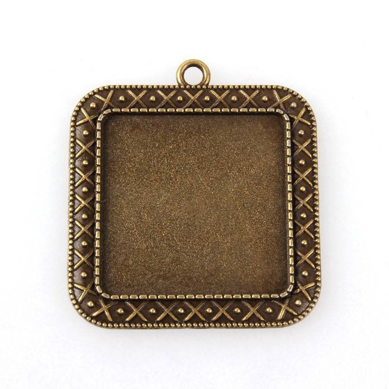 2 x 30mm brons cabochon hållare, cabochon hängare 44AB 