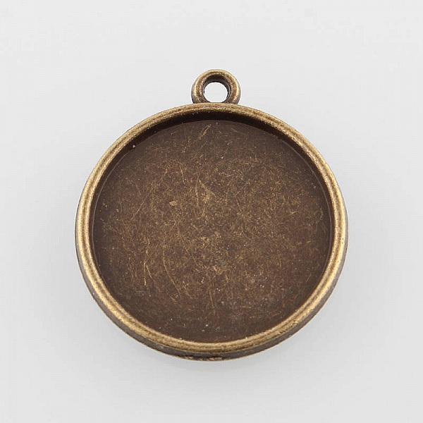 2 x 25mm brons cabochon h&aring;llare, cabochon h&auml;ngare 43AB