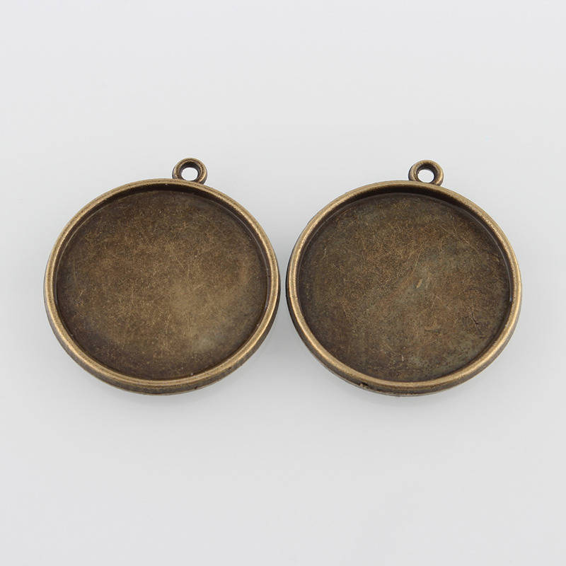 2 x 20mm brons cabochon hållare, cabochon hängare 41AB 