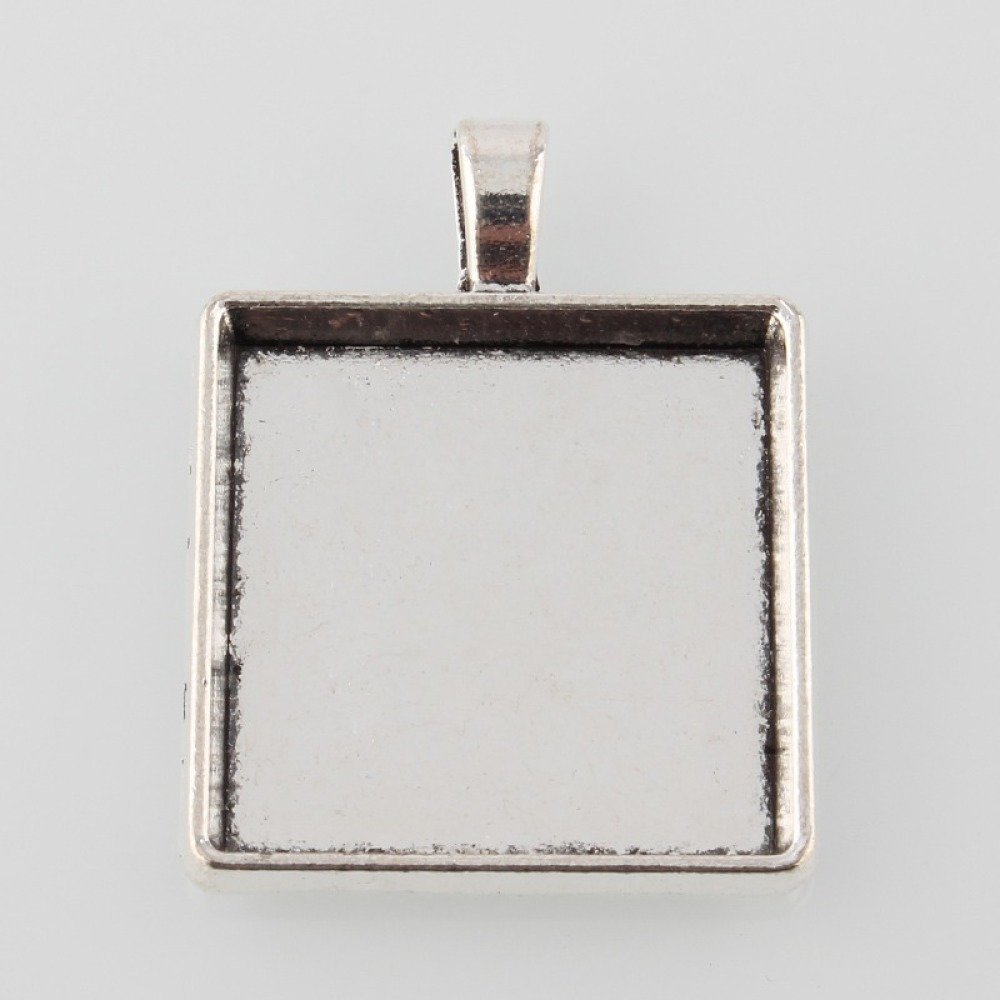 2 x 25mm silver cabochon hållare, cabochon hängare 43AS