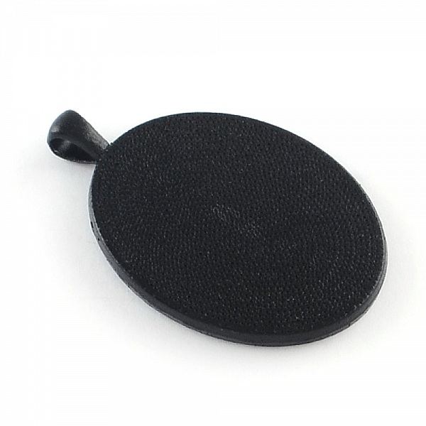 2 x 30 X 40 mm Svart cabochonh&aring;llare, cabochonh&auml;ngare 304-17