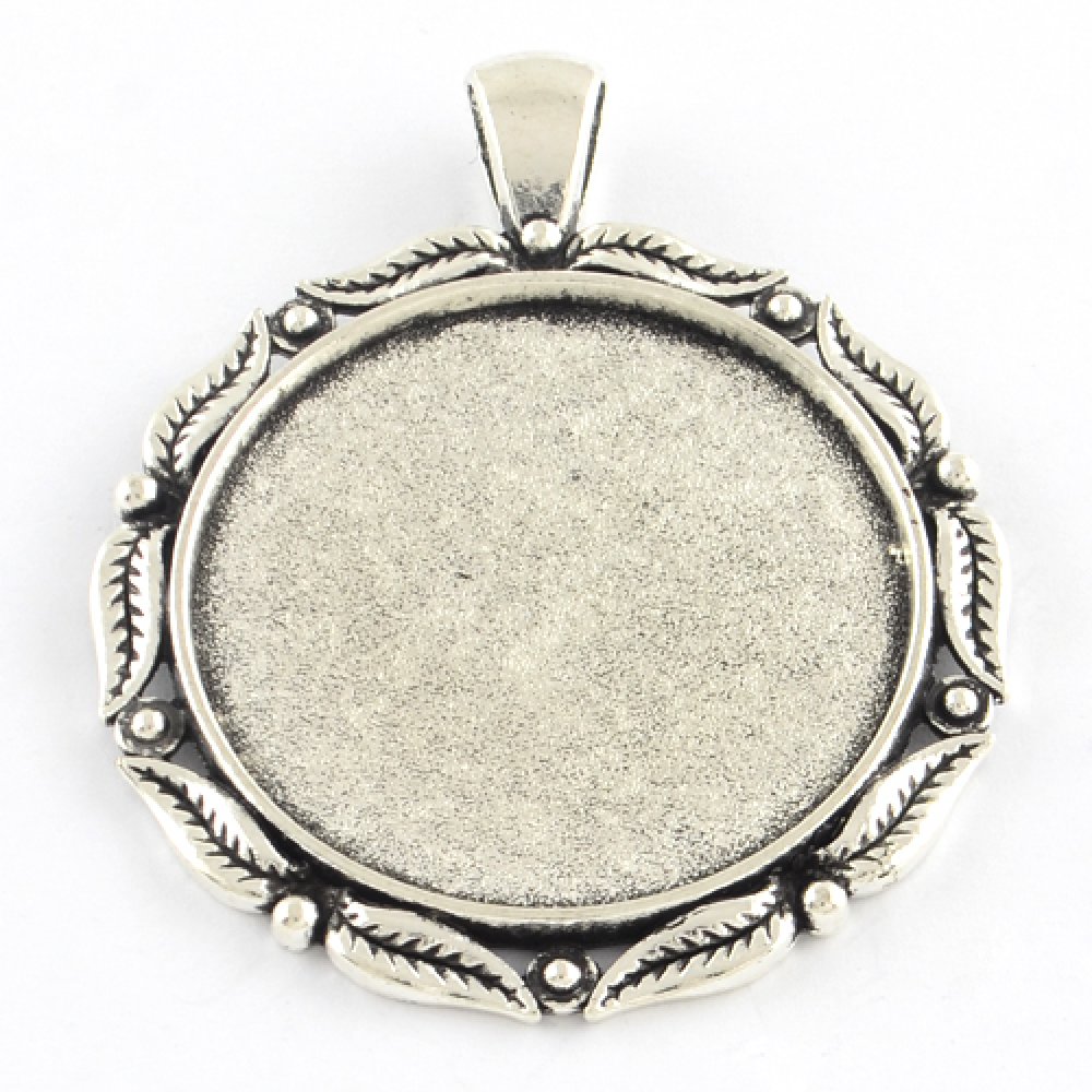 2 x 30mm silver cabochon hållare, cabochon hängare 11AS