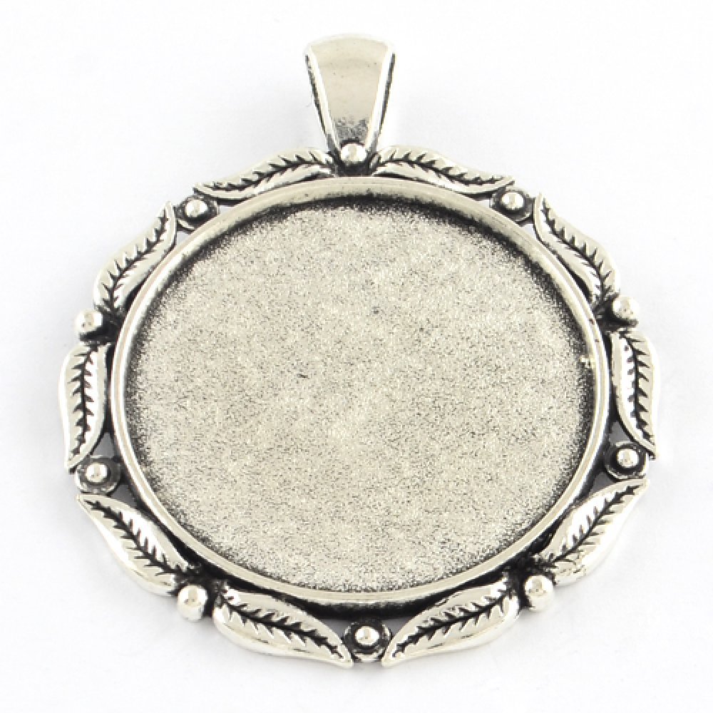 2 x 30mm silver cabochon hållare, cabochon hängare 11AS