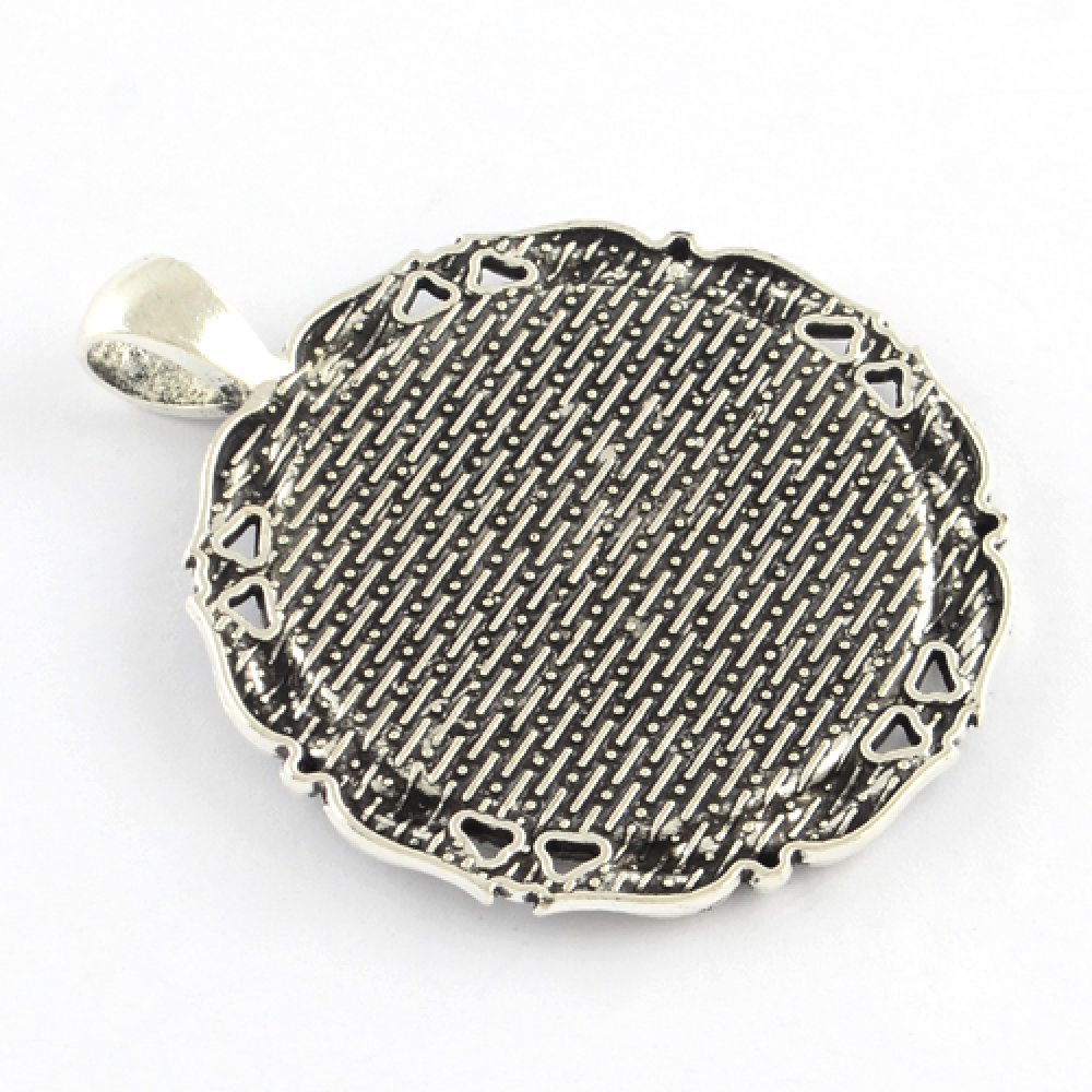 2 x 30mm silver cabochon hållare, cabochon hängare 11AS