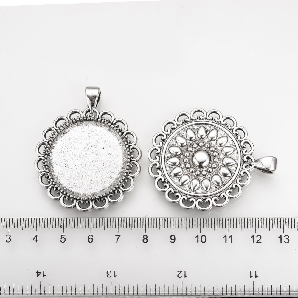 2 x 30mm silver cabochon hållare, cabochon hängare 57AS