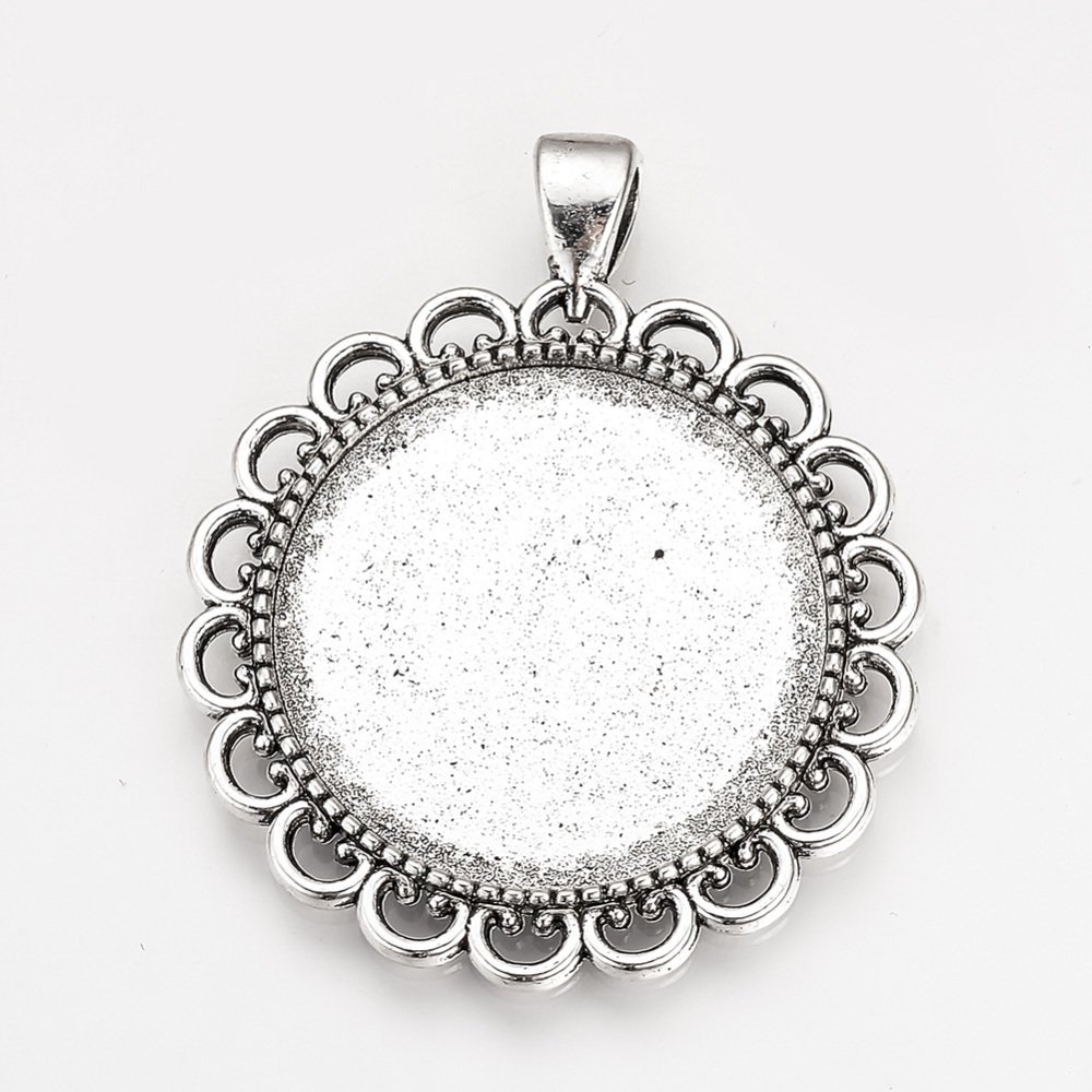 2 x 30mm silver cabochon hållare, cabochon hängare 57AS