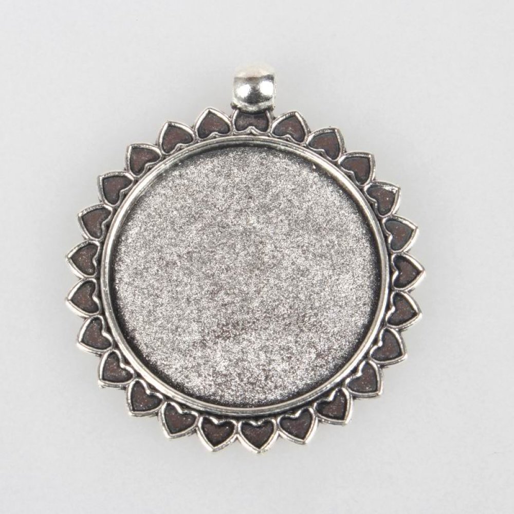 2 x 30mm silver cabochon hållare, cabochon hängande 62AS
