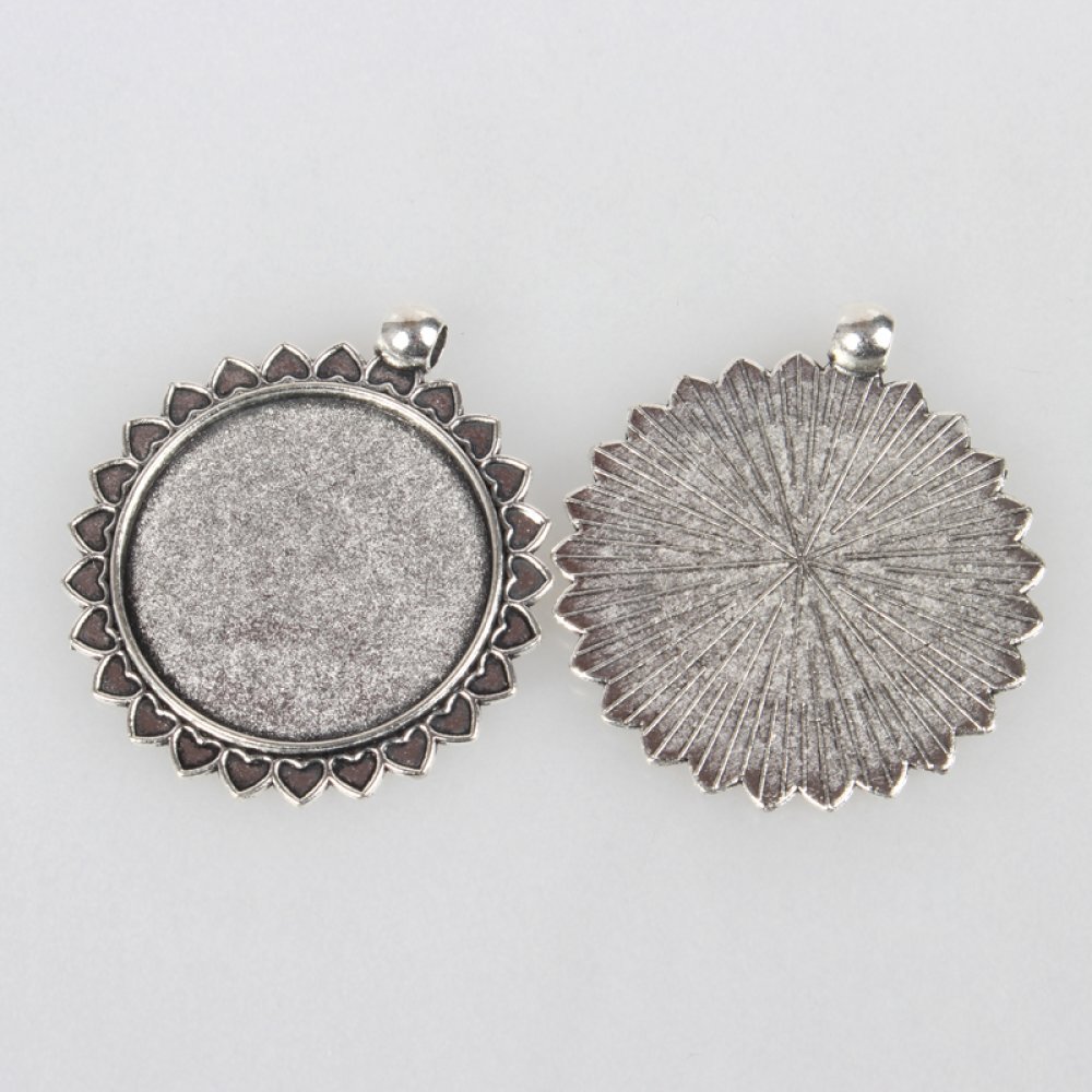 2 x 30mm silver cabochon hållare, cabochon hängande 62AS
