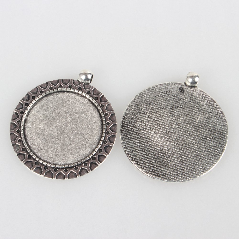 2 x 30mm silver cabochon hållare, cabochon hängare 51AS