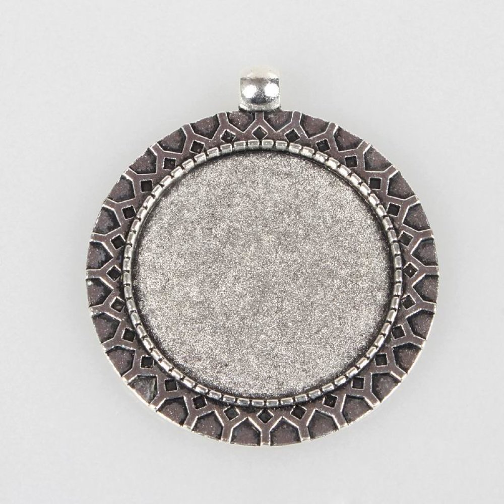 2 x 30mm silver cabochon hållare, cabochon hängare 51AS