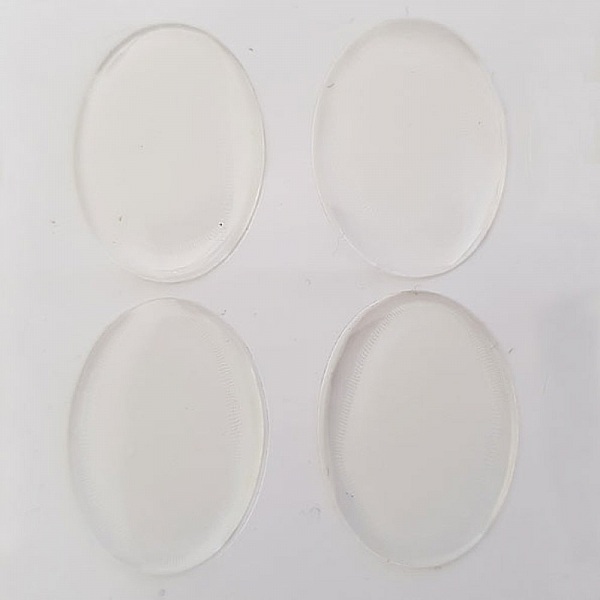 4 sj&auml;lvh&auml;ftande Cabochons i harts 18 x 25 mm Transparent