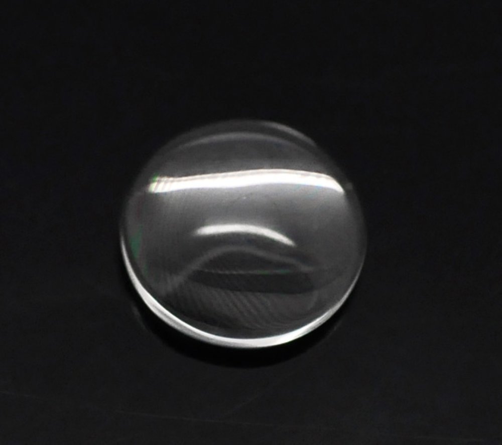 5 Cabochons Round 12 mm i transparent glas N°03