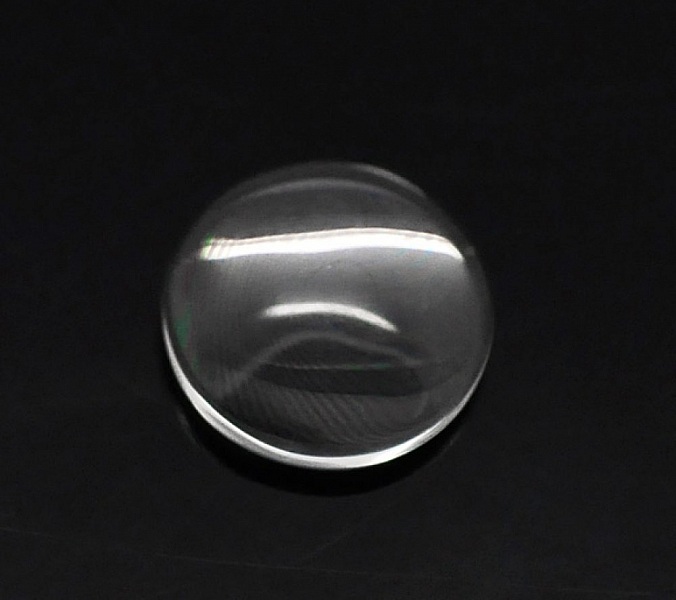 5 Cabochons Round 12 mm i transparent glas N&deg;03